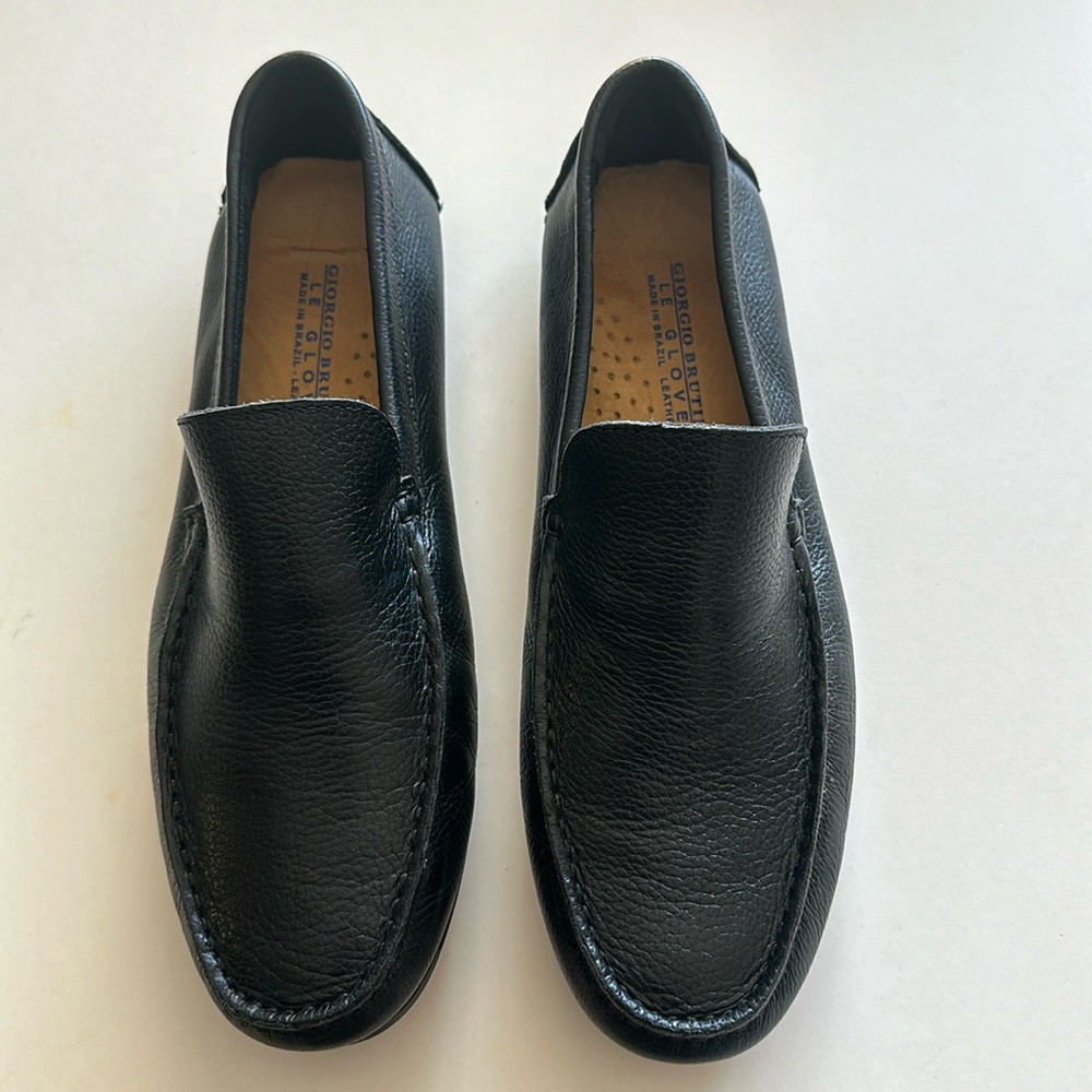 Giorgio Brutini Le Glove Black Leather Driving Shoes Size 10m